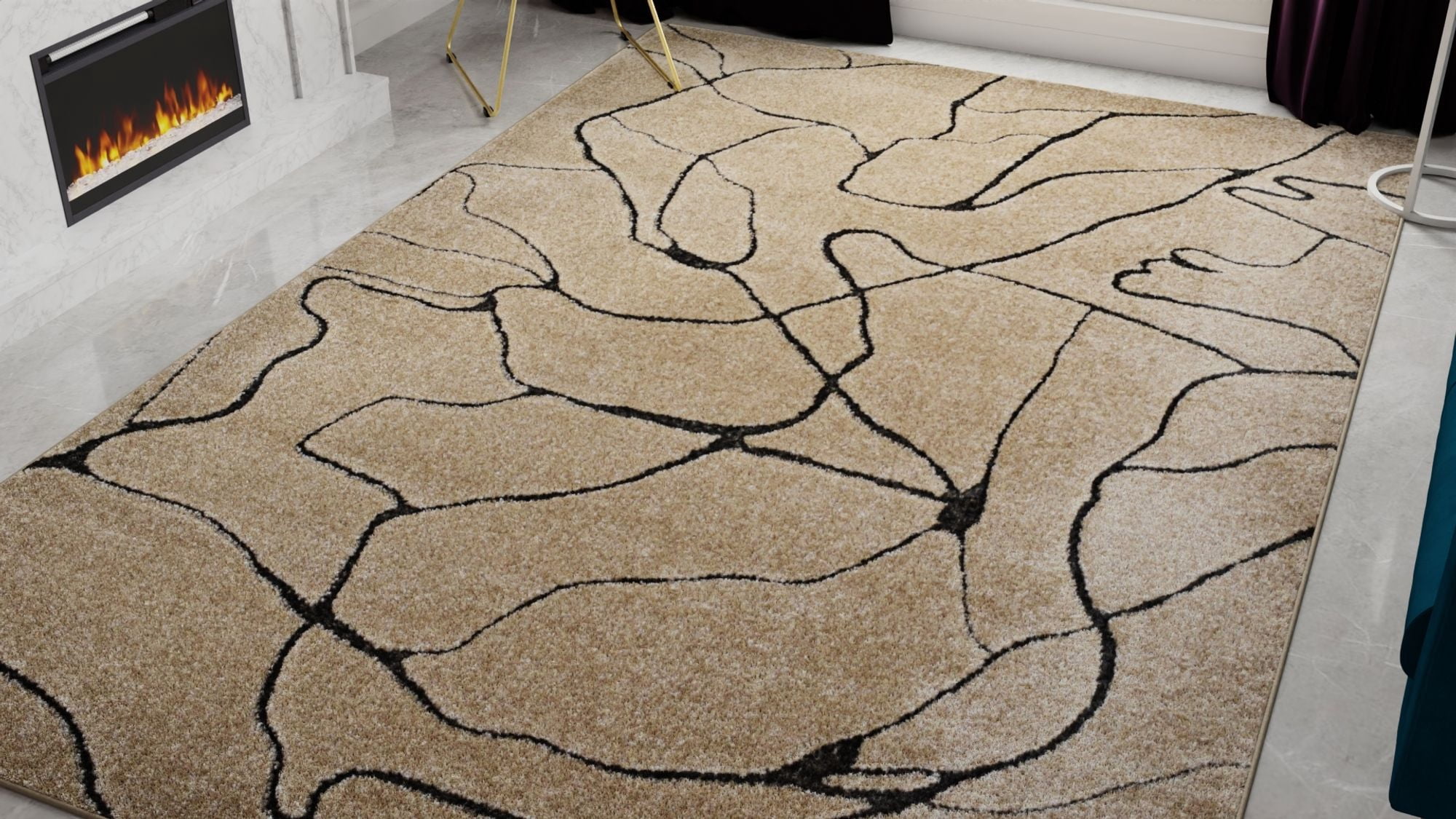 Rugs America Chanai CN20C Contemporary Geometric 5'0" X 7'0" Area Rug