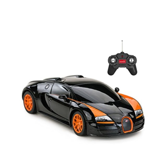 Black Carmel 1:14 Bugatti Grand Sport Vitesse USB Charger 2.4Ghz with Lights Rechargeable Battery 