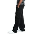 thumbnail image 4 of FASHIONWT Men Plus Size Solid Drawstring Elastic Waist Full Length Straight-leg Casual Cargo Pants, 4 of 5