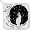 thumbnail image 3 of Polyester Insulation Kitchen Oven Mitts Potholder Apron 3Pcs Set The Cat On The Moon Non Slip Heat Resistant Gloves for Baking Cooking BBQ, 3 of 7