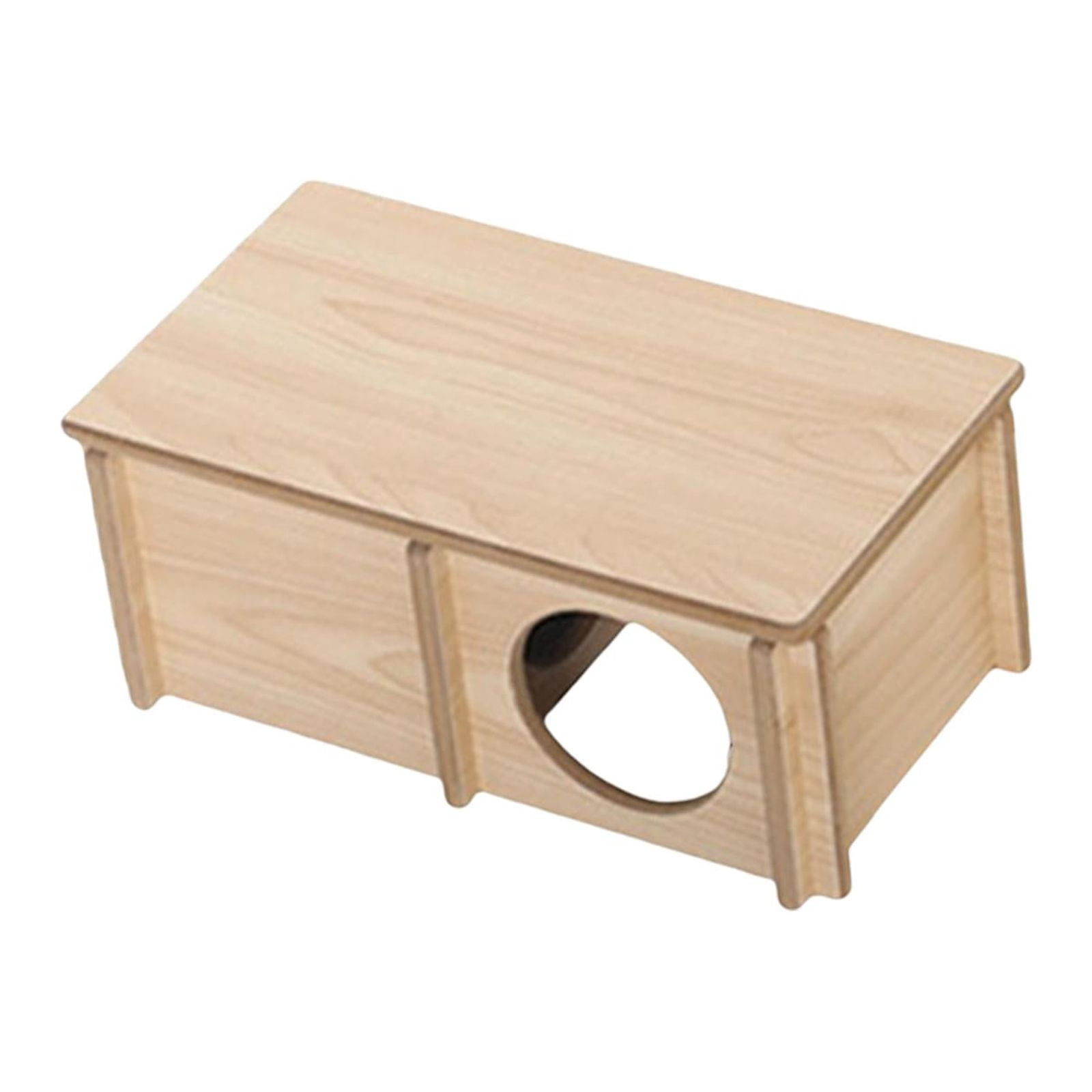 Hamster House Cage Accessories Landscaping Supplies Hut Cabin Hideaway Hamster Hideout Wooden Toy for Rat Syrian Hamsters Lemmings Small Pet Two Room