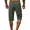 thumbnail image 3 of Abcnature Men's Athletic Shorts, Sports Gym Running Short Pants, Men's Casual Drawstring Pocket Solid Color Cotton And Linen Sports Shorts, Cargo Casual Hiking Shorts Army Green L, 3 of 3