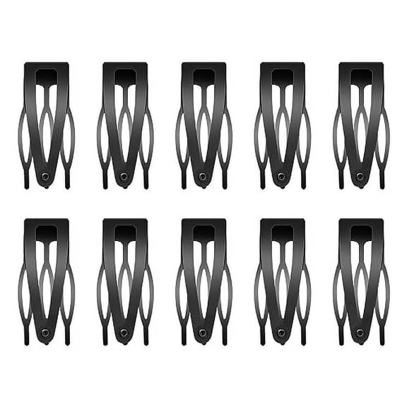 10 Pcs Double Grip Hair Clips,Sightor Metal Snap Hair Clips Hair Barrettes for Women Hair Making Salon Supplies Hair Accessories (Black)