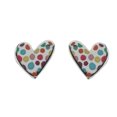 thumbnail image 4 of Sterling Silver Heart multicolor dots enamel post earrings., 4 of 5