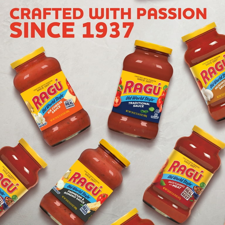 Ragu Chunky Six Cheese Tomato Pasta Sauce in Dairy Jar, 24