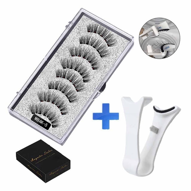 Trousse de Cils Magnétique Réutilisable avec Pinces, Aspect Naturel Application Facile
