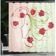 thumbnail image 3 of Ambesonne Flower Shower Curtain, Watercolor Poppy, 69"Wx84"L, Green Red, 3 of 4