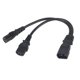 thumbnail image 1 of Cables de alimentación divisores en Y hembra IEC320 C14 a 2 X C13 1 en 2 salidas 2500W 10A 250V Cable de extensión de alimentación para monitores LCD, 1 of 5