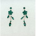 thumbnail image 4 of Faship Gorgeous Green Rhinestone Crystal Floral Necklace Earrings Set, 4 of 5