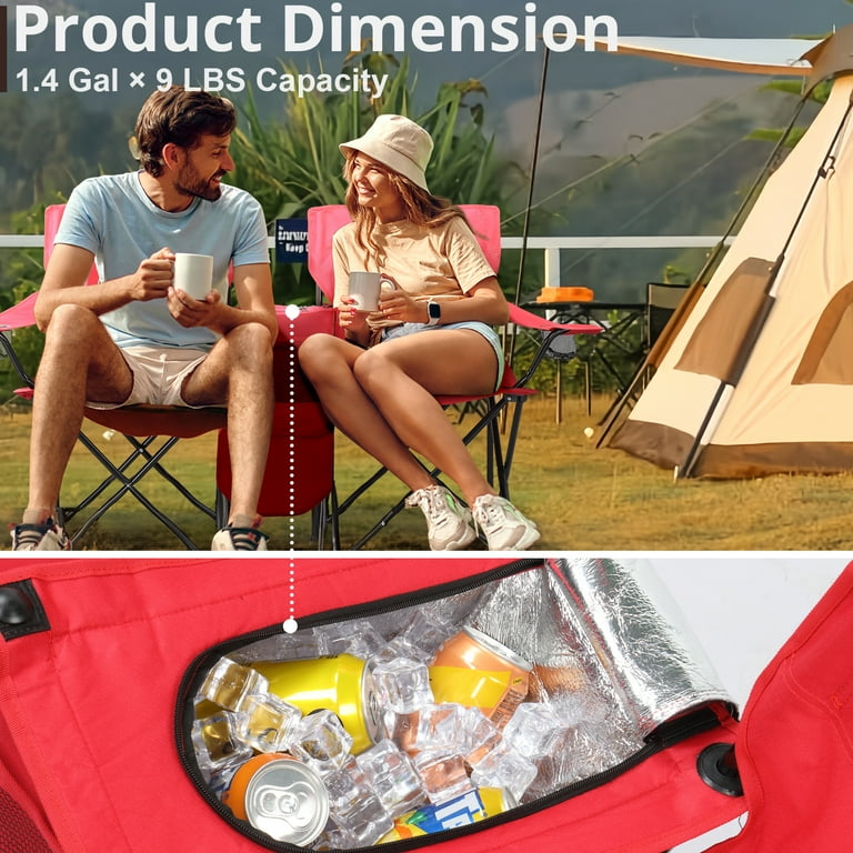 Ktaxon Camping Loveseat Chair, Folding Double Outdoor Chair with