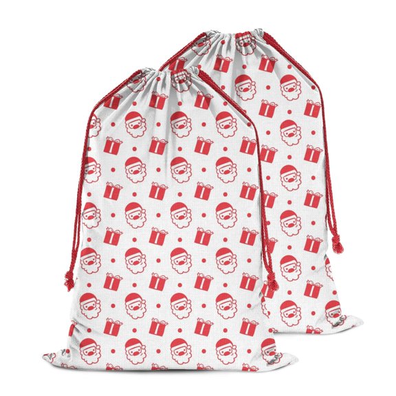 Christmas Sack – 28" X 20" Canvas Gift Bag with Drawstring, Full Print Polyester Santa Sack, Durable Reusable Xmas Gift Bag for Holiday, Party & Storage