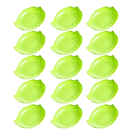

15Pcs Leaf Snack Trays Plastic Snack Trays Hotel Food Trays Restaurant Snack Dessert Plates