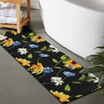 thumbnail image 2 of Black Sunflower White Daisy Pattern Bathroom Rugs Mat,Non Slip Microfiber Bathroom Rug,Rubber Backing,Soft Bathroom Mats for Bathroom Floor,Tub and Shower,47x17in(120x43cm), 2 of 5