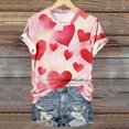 thumbnail image 5 of asdoklhq Womens Casual Love Heart Shirts Women Valentine's Day Printed Casual Printed Round Neck Multicolor XL, 5 of 5