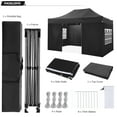 thumbnail image 4 of COBIZI 10x15 Pop Up Canopy with 4 Sidewalls, Heavy Duty Waterproof Commercial Canopy Tent for Outdoor Parties & Garden Events, Carry Bag Included, Black, 4 of 9