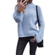 thumbnail image 3 of Suéteres de Cuello Alto para Mujer, Suéteres Casuales de Larga, Suéteres Sueltos de Punto Grueso. Azul L, 3 of 9