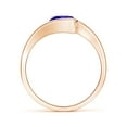 thumbnail image 2 of ANGARA Natural Semi Bezel-Set Solitaire Round 1.45 ct Tanzanite Bypass Ring in 14K Rose Gold for Women (Size-7mm) | December Birthstone, Anniversary, Jewelry Gift for Women | Natural Tanzanite Ring, 2 of 9