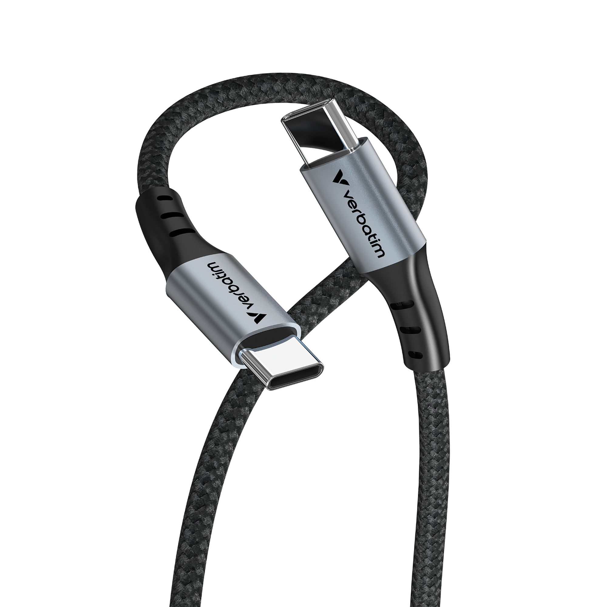 Verbatim 240W USB4 USB-C Cable with DuPont Kevlar Core, Braided Nylon, 40Gbps Data Transfer, PD Fast Charging, 4K/8K Video for Laptops, Gaming Devices & Phones