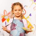 thumbnail image 3 of Pioneer Flower Floral Print Pattern Kids Aprons for Girls and Boys,Adjustable Neck Strap Toddler Aprons for Kids Cooking Baking, 3 of 7