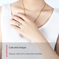 thumbnail image 2 of Skpblutn Rings for Women Colour Stainless Steel Geometry Jewelry Size 5-12 Ring Gifts Valentine's Day Gift for Girlfriend Boyfriend Wife Husband, 2 of 6