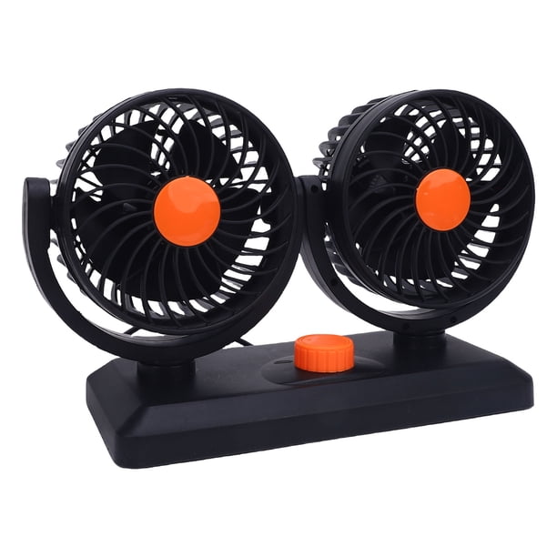 Ventilador De Automóvil De Doble Cabeza 2 Ventilador De Enfriamiento De Cigarros Giratorio De 2 360 Para El Tablero De Camiones SUV RV