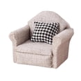 thumbnail image 2 of Sofá individual en miniatura, sillón decorativo de tela con almohada, para niños gris claro, 2 of 9