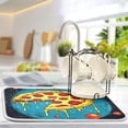 thumbnail image 5 of riloi Pizza Planet Dish Drying Mat 24 x 18 inch for Kitchen Counter Super Absorbent Draining Mat with Non-slip Backed Dish Rack Pad for Dish Bottles Cups Bowl Countertops Sinks Draining Racks, 5 of 6