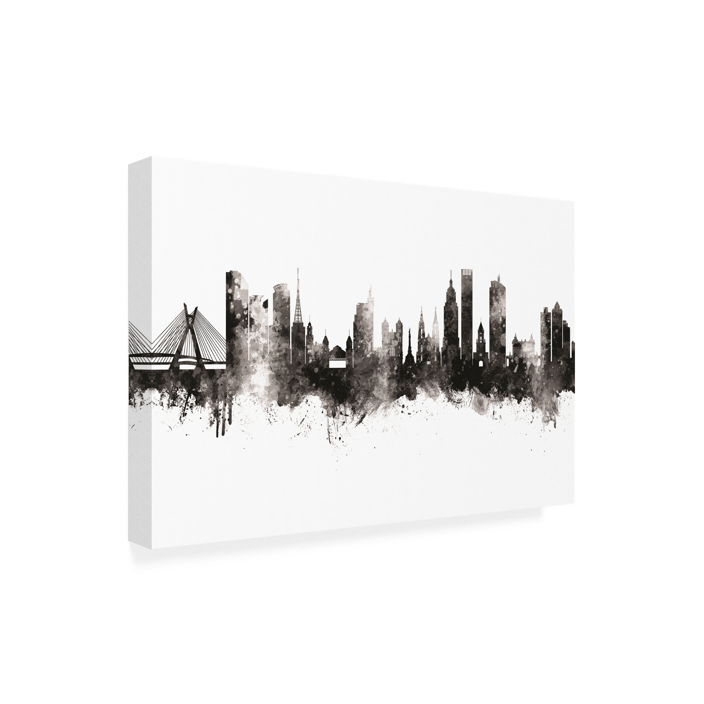 Michael Tompsett 'Sao Paulo Skyline Brazil Black White' Canvas Art