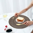 thumbnail image 4 of Clearance! Fanshiluo 4-Piece Round Woven Placemats,15-Inch,Kitchen Table Runners Adaptable To Plates,Bowl Mats,Cups,And Other Insulated Placemats, 4 of 7