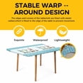 thumbnail image 4 of Happy Easter Table Cloths for 6 Foot Rectangle Tables, Cute Gnomes Eggs Blue Bunny Flowers Border Patio Waterproof Elastic Fitted Tablecloths, Washable Rectangular Table Cover for Camping, 4 of 8