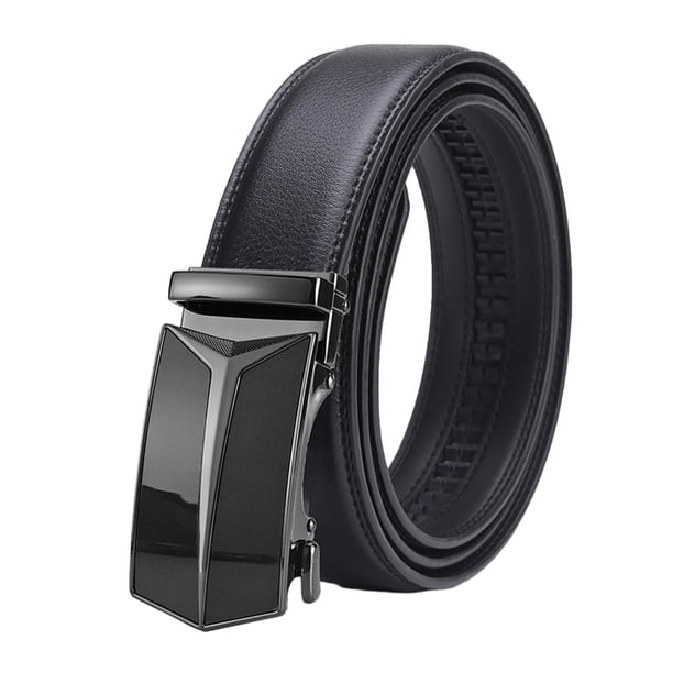 Qarigey Cinturón de hebilla de aleación de moda negro para hombres - Anticorrosión Adecuado para jeans Cinturón de negocios automático Cinturones dos 125cm