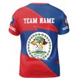 thumbnail image 3 of Custom Name Belize Flag Coat Of Arms Patriotic Blue Red T-shirt S-5XL, 3 of 4