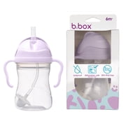 b.box Sippy Cup with Weighted Straw for Toddlers, Leakproof, 8oz - Boysenberry