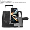 thumbnail image 5 of Wallet Case for Samsung Z Fold 3, Smile Design Premium Leather Credit Card Holder Wallet RFID Blocking Case with Wrist Strap Stand Magnetic Flip Cover for Samsung Galaxy Z Fold 3, Black, 5 of 5