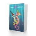 thumbnail image 2 of Mermaid Seahorse 11th Birthday Greetings Card Plus Envelope Blank inside, 2 of 3