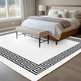 thumbnail image 5 of 5x7 Washable Area Rug, Greek Themed Non-Slip Large Rectangle Rug for Living Room Bedroom, Traditional Meander Border Square Geometric Indoor Floor Mat for Home Decor, 5 of 9