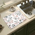 thumbnail image 3 of Wobogo A Pattern Of Leaves in Soft Pinks Dish Drying Mats Diatomaceous Earth Super Absorbent Non-slip Rubber Sole 23.6×19.7in, 3 of 11