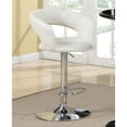 thumbnail image 2 of Coaster Upholstered Faux Leather Adjustable Bar Stool in White, 2 of 3