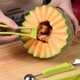 thumbnail image 4 of Melon Baller Scoop Set, Profesional 4 en 1 Cortador de sandía de acero inoxidable Juego de herramientas para tallar frutas, Fruit Scooper Seed Remover Sandía (Verde), 4 of 5