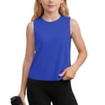 thumbnail image 2 of Nilvkv Girls Athletic Tank Tops, Girls Tank Tops, Kids Solid Sleeveless Round Neck Fast Dry Breathable Sporty Top Summer Unisex Blue 14-15 Years, 2 of 8
