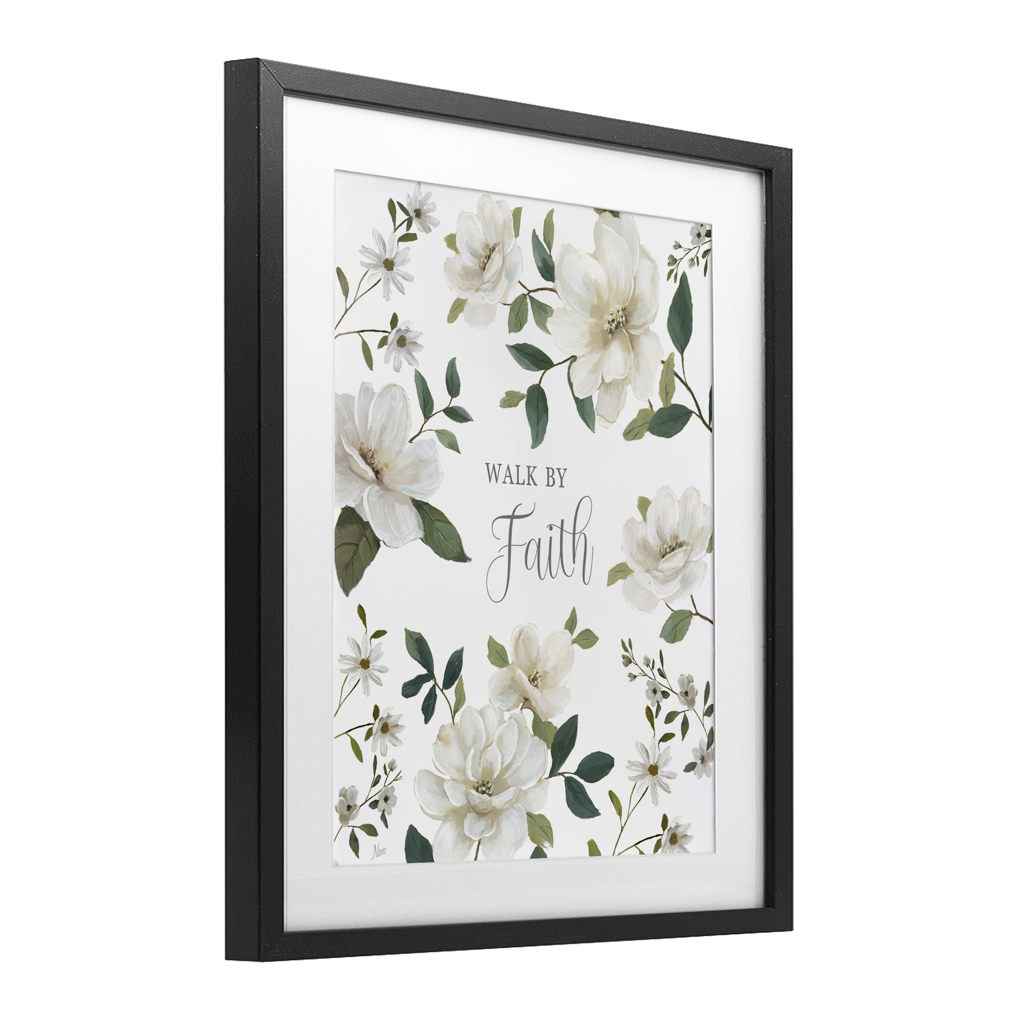 Stupell Industries Floral Walk By Faith Black Framed Print Under Glass, design by Nan