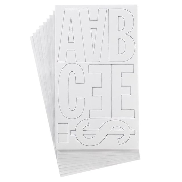Alvin V15864 4 in. Franklin Goth Permanent Vinyl Lettering, White