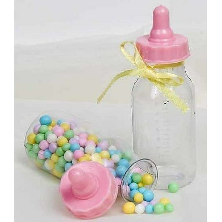 Candy Fillable Plastic Bottles Baby Shower Favors 4.5 Inches