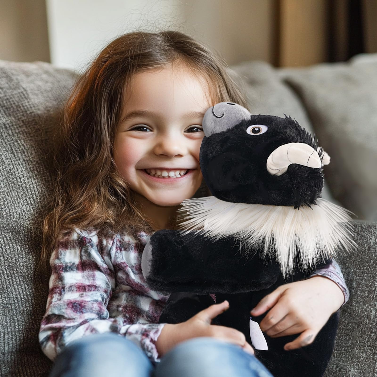 Niuniu Daddy Weighted Highland Cow Stuffed Animals- 20" Giant Weighted Plush Pillow , 3.3-Pound Large Plushie Body Pillow with Soft Faux Fur, Gift for Kids & Adults, Holiday Gifts