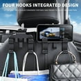 thumbnail image 5 of Kchsji 4-in-1 Car Seat Back Hook Phone Holder Universal Headrest Hanger Organizer for Purse Bag Grocery, ABS Strong Load Auto Interior Accessories, 360° Swivel Mount Detachable, 20lb Capacity, 5 of 9