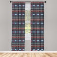 thumbnail image 3 of Ambesonne Antique Curtains, Old Motif, Pair of 28"x63", Black Blue Coral, 3 of 5