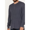 thumbnail image 3 of North River Men's Heathered Waffle Long Sleeve Henley Shirt Indigo XX-  US, 3 of 4