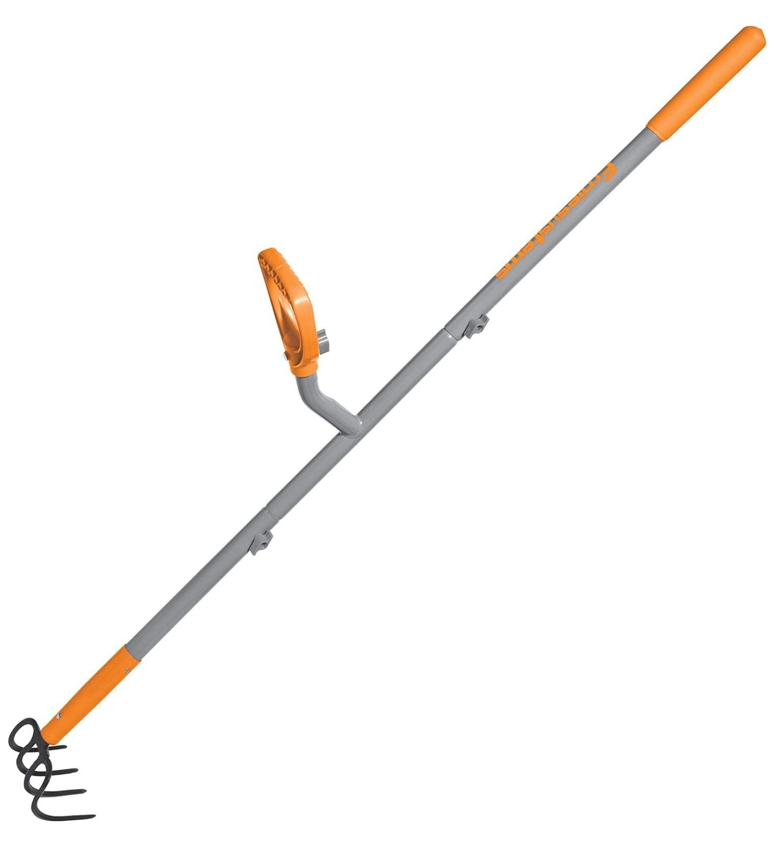 ErgieShovel 54" Ergonomic Steel Garden Cultivator w/ D Grip Handle, 4 Tine Head Lawn Tool for Yard Work, Soil Aeration, & Weeding, Orange - ERG-CLTV45