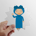 thumbnail image 1 of Sonrisa azul Argelia Cartoon Calcomanías solares de vinilo, 1 of 3