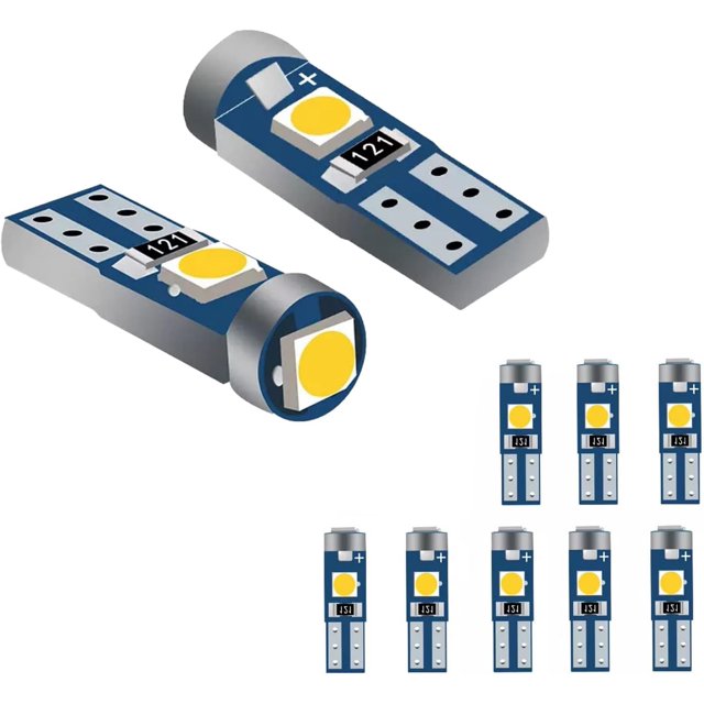 GFDYREE 10 PCS Car LED Bulb Dashboard Lights, T5 LED Bulb, 3030 3SMD Super Bright Chipset Replacment for Car Dashboard Dash Instrument Panel Gauge Cluster Indicator Lights Lamp (Blue)